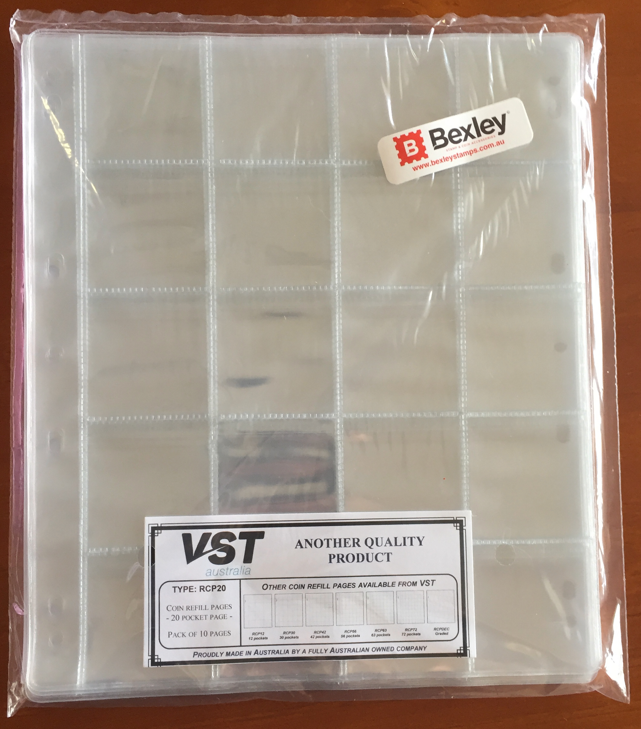 VST Coin  Card Album Refill Pages Bexley Stamp and Coin Accessories