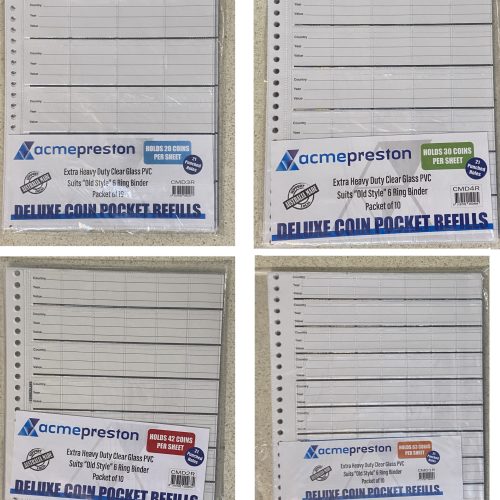 Deluxe 22 Hole Coin Pocket Refill Pages
